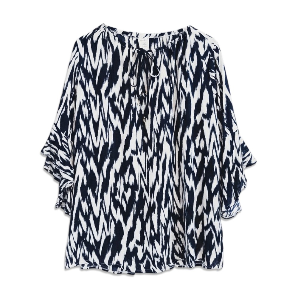 Anne Cole Navy and White Printed Swim Coverup